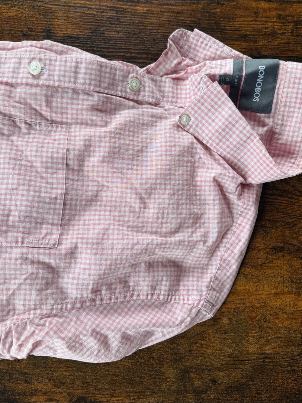 Bonobos Pink Gingham Button-Down Shirt